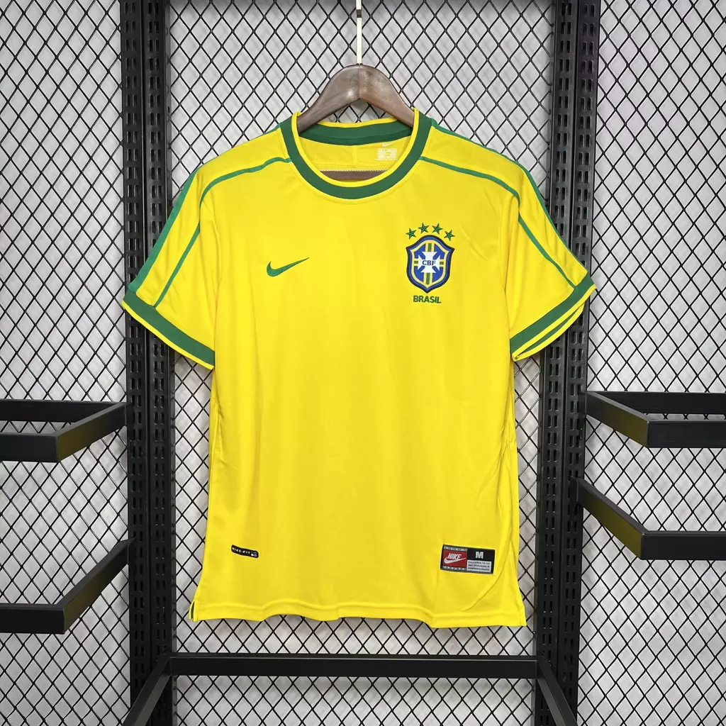 Camisa retrô da Seleção Brasileira Copa 1998 modelo titular